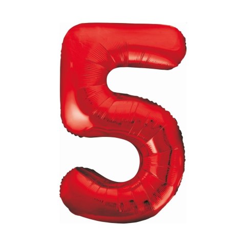 Balon foliowy Godan cyfra 5 czerwona 85cm (BCHCW5) Balon foliowy Godan cyfra 5 czerwona 85cm (BCHCW5)
