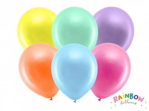 Balon gumowy Partydeco Rainbow metalizowane, mix (RB30M-000) Balon gumowy Partydeco Rainbow metalizowane, mix (RB30M-000)