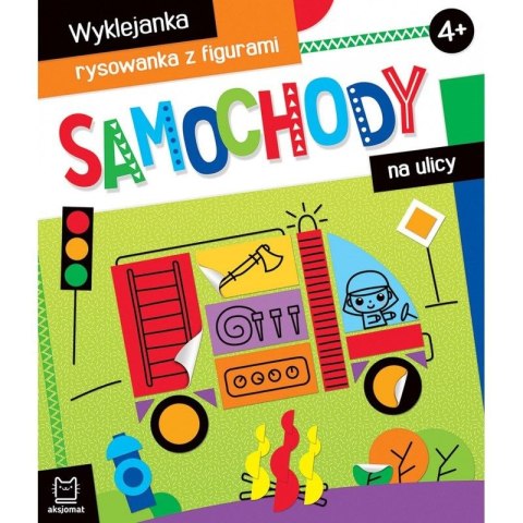 Książeczka edukacyjna Aksjomat Samochody na ulicy. Wyklejanka, rysowanka z figurami 4+ Książeczka edukacyjna Aksjomat Samochody na ulicy. Wyklejanka, rysowanka z figurami 4+