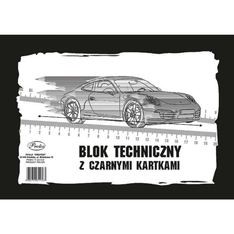 Blok techniczny Protos z czarnymi kartkami A4 CZARNY 10k Blok techniczny Protos z czarnymi kartkami A4 CZARNY 10k