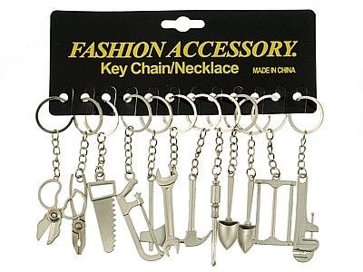 Brelok Adar narzędzia metalowe dł.7cm + zawieszka, karta 12szt (531161) Brelok Adar narzędzia metalowe dł.7cm + zawieszka, karta 12szt (531161)