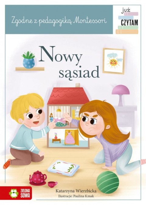 Książeczka edukacyjna Zielona Sowa Już czytam Montessori. Nowy sąsiad