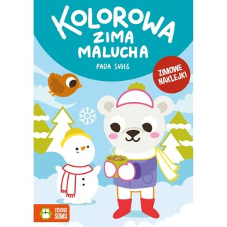 Książeczka edukacyjna Zielona Sowa Kolorowa zima malucha.Pada snieg.
