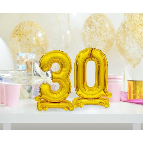 Balon foliowy Godan cyfra 0 stojąca 38cm, złota (BC-AZT0) Balon foliowy Godan cyfra 0 stojąca 38cm, złota (BC-AZT0)