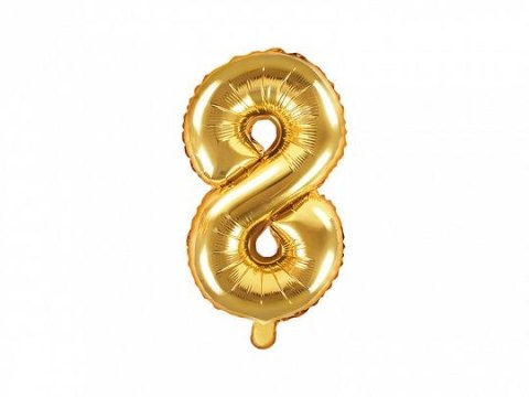 Balon foliowy Partydeco cyfra 8 złota 14cal (FB10M-8-019) Balon foliowy Partydeco cyfra 8 złota 14cal (FB10M-8-019)