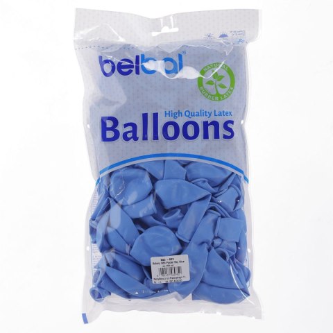 Balon gumowy Partydeco pastelowy 100 szt niebieski jasny 12cal Balon gumowy Partydeco pastelowy 100 szt niebieski jasny 12cal