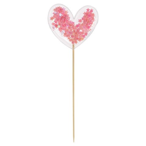 Ozdoba na piku Arpex serce z konfetti 20cm (WA4277) Ozdoba na piku Arpex serce z konfetti 20cm (WA4277)