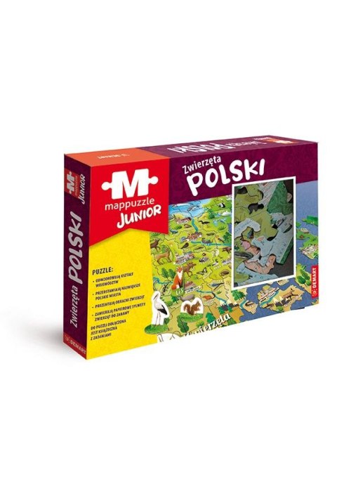 Puzzle Demart MAPPUZZLE Junior. Zwierzęta Polski Puzzle Demart MAPPUZZLE Junior. Zwierzęta Polski