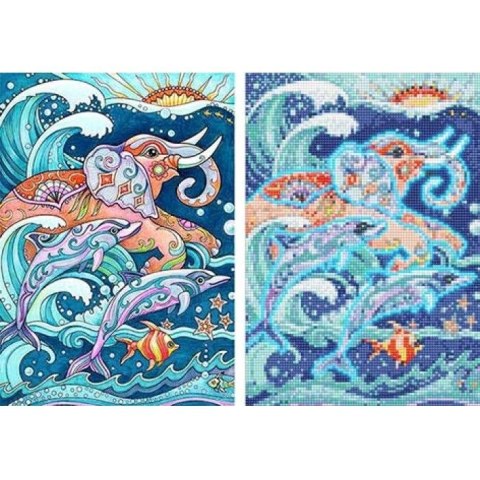 Zestaw kreatywny Norimpex Diamentowa mozaika świecąca delfin 30x40cm (NO-1007599) Zestaw kreatywny Norimpex Diamentowa mozaika świecąca delfin 30x40cm (NO-1007599)