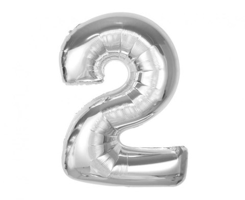 Balon foliowy Godan Smart, cyfra 2, srebrna, 92 cm (CH-S9S2) Balon foliowy Godan Smart, cyfra 2, srebrna, 92 cm (CH-S9S2)