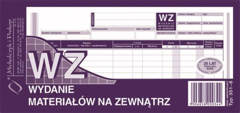 Druk samokopiujący Michalczyk i Prokop Wydanie materiału na zewnątrz 1/3 A4 80k. (351-8) Druk samokopiujący Michalczyk i Prokop Wydanie materiału na zewnątrz 1/3 A4 80k. (351-8)