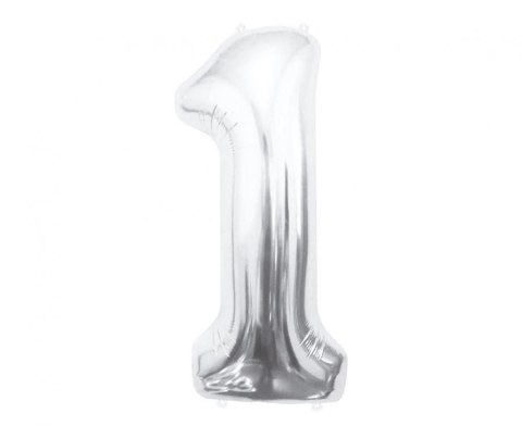 Balon foliowy Godan Cyfra 1, srebrna, 85 cm 85cal (BC-HSR1) Balon foliowy Godan Cyfra 1, srebrna, 85 cm 85cal (BC-HSR1)