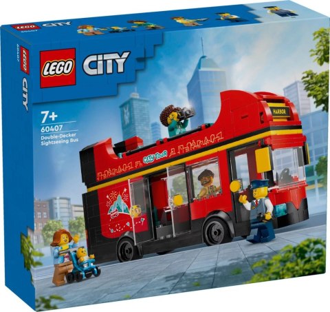 Klocki konstrukcyjne Lego City Czerwony, piętrowy autokar (60407) Klocki konstrukcyjne Lego City Czerwony, piętrowy autokar (60407)
