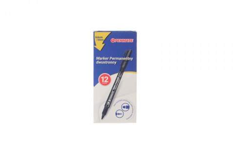 Marker permanentny Penmate dwustronne 5906910831602, czarny mixmm okrągła/ścięta końcówka (TT8849) Marker permanentny Penmate dwustronne 5906910831602, czarny mixmm okrągła/ścięta końcówka (TT8849)