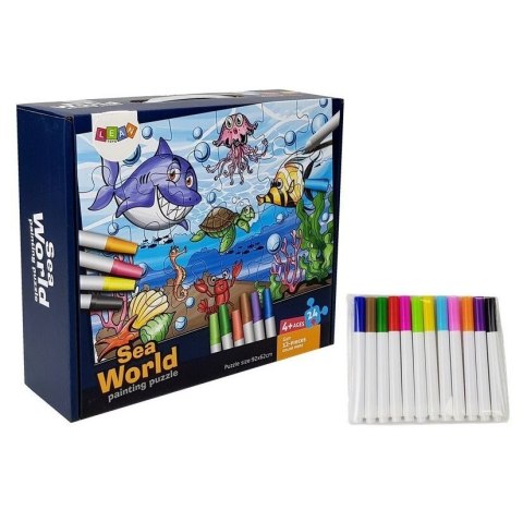 Puzzle Lean Do Kolorowania Świat Wodny Pisaki 24 el. (7795) Puzzle Lean Do Kolorowania Świat Wodny Pisaki 24 el. (7795)