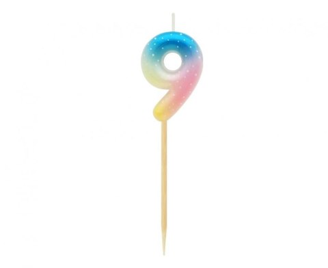 Świeczka urodzinowa Godan piker cyferka 9, ombre, pastelowa (SF-POP9) Świeczka urodzinowa Godan piker cyferka 9, ombre, pastelowa (SF-POP9)