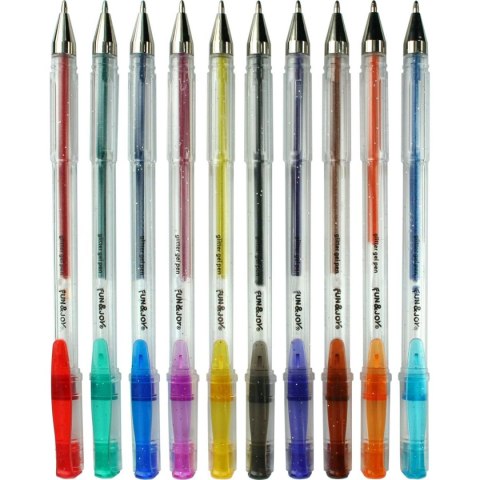 Długopis żelowy Fun&Joy brokatowy 10 kolorów mix 1,0mm (FJ-MR10) Długopis żelowy Fun&Joy brokatowy 10 kolorów mix 1,0mm (FJ-MR10)