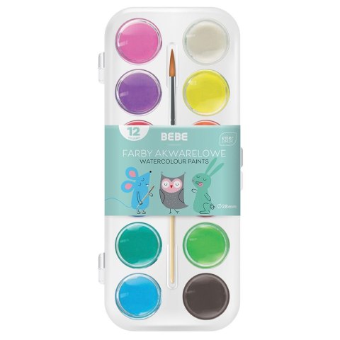 Farby akwarelowe Bebe BB KIDS 12 kol 12 kolor. (5902277327338) Farby akwarelowe Bebe BB KIDS 12 kol 12 kolor. (5902277327338)