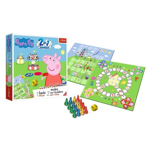 Gra planszowa Trefl 2w1 Chińczyk Węże i drabiny Świnka Peppa (02067) Gra planszowa Trefl 2w1 Chińczyk Węże i drabiny Świnka Peppa (02067)