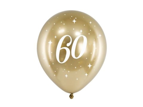 Balon gumowy Partydeco Glossy 60 urodziny złoty 300mm (CHB14-1-60-019-6) Balon gumowy Partydeco Glossy 60 urodziny złoty 300mm (CHB14-1-60-019-6)