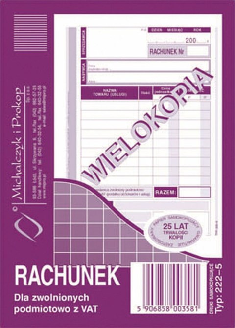 Druk samokopiujący Michalczyk i Prokop S wiel. A6 80k. (222-5) Druk samokopiujący Michalczyk i Prokop S wiel. A6 80k. (222-5)