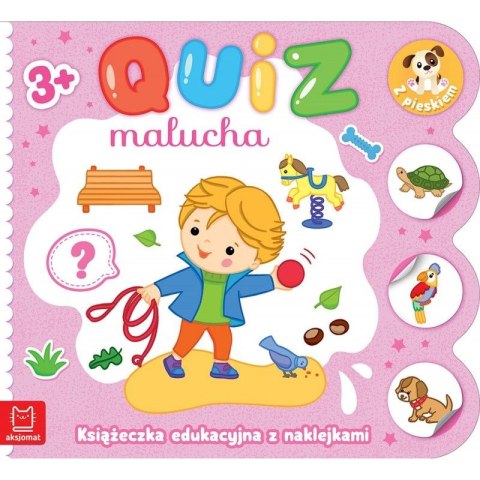 Książka dla dzieci Quiz malucha. Książeczka edukacyjna z naklejkami z pieskiem 3+ Książka dla dzieci Quiz malucha. Książeczka edukacyjna z naklejkami z pieskiem 3+