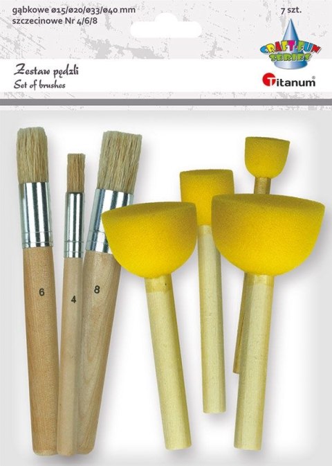 Pędzel Titanum Craft-Fun Series zestaw 7 szt. nr mix Pędzel Titanum Craft-Fun Series zestaw 7 szt. nr mix