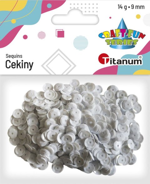 Cekiny Titanum Craft-Fun Series okrągłe 9mm białe 14g (360413) Cekiny Titanum Craft-Fun Series okrągłe 9mm białe 14g (360413)