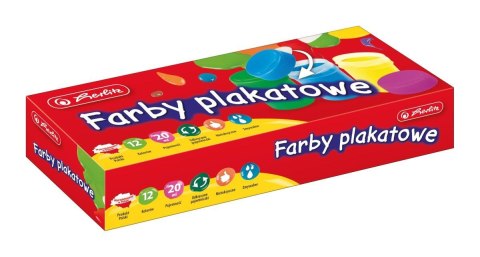 Farby plakatowe Herlitz kolor: mix 20ml 12 kolor. (9560467) Farby plakatowe Herlitz kolor: mix 20ml 12 kolor. (9560467)