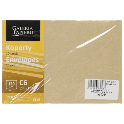 Koperta Galeria Papieru Millenium C6 złota (280215) 10 sztuk Koperta Galeria Papieru Millenium C6 złota (280215) 10 sztuk