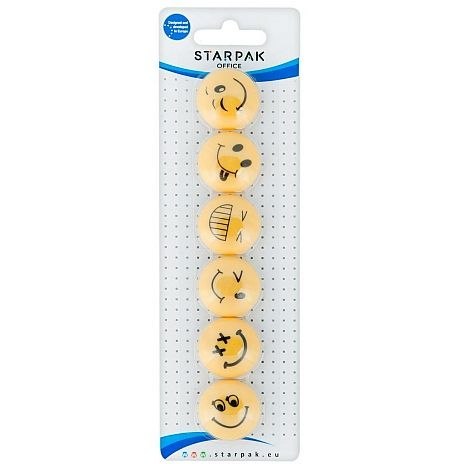 Magnes Starpak Emotki żółty śr. 30mm (378346) 6 sztuk Magnes Starpak Emotki żółty śr. 30mm (378346) 6 sztuk