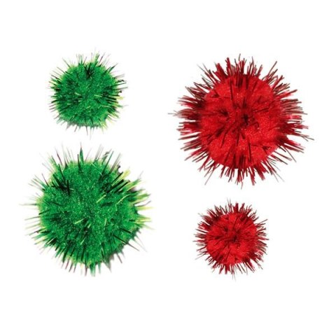 Pompony Titanum Craft-Fun Series brokatowe zielono-czerwony 30 szt (282932) Pompony Titanum Craft-Fun Series brokatowe zielono-czerwony 30 szt (282932)