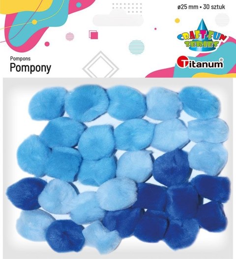 Pompony Titanum Craft-Fun Series niebieski 30 szt (283066) Pompony Titanum Craft-Fun Series niebieski 30 szt (283066)