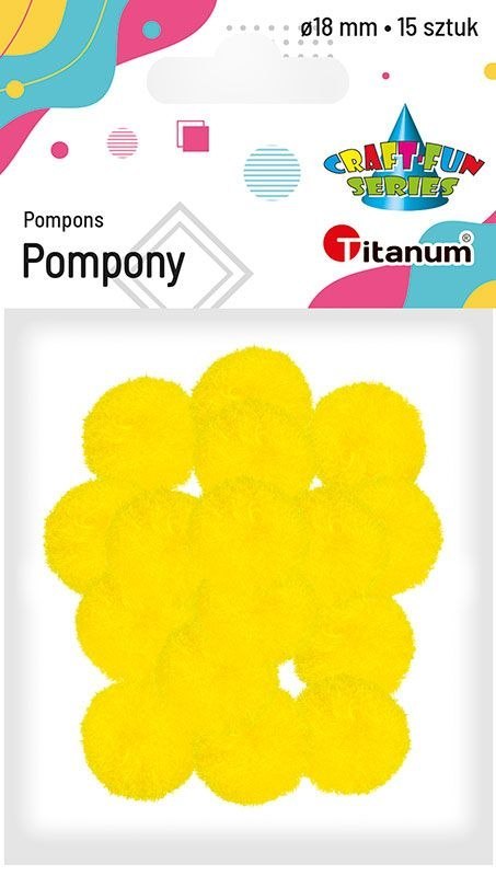 Pompony Titanum Craft-Fun Series żółte 15 szt Pompony Titanum Craft-Fun Series żółte 15 szt