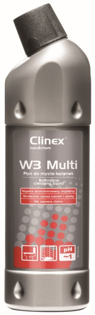 Preparat Clinex W3 Multi do mycia sanitariatów i łazienek 1l (77076) Preparat Clinex W3 Multi do mycia sanitariatów i łazienek 1l (77076)