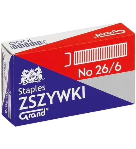 Zszywki 26/6 Grand 1000 szt (110-1390) Zszywki 26/6 Grand 1000 szt (110-1390)