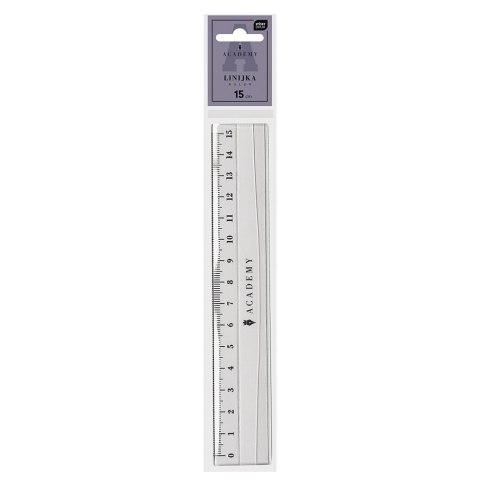 Linijka plastik Interdruk ACADEMY 15cm Linijka plastik Interdruk ACADEMY 15cm