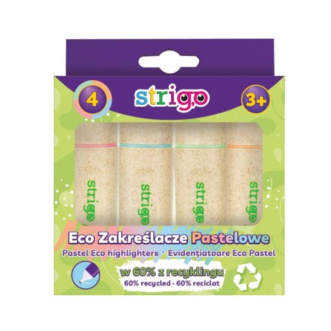 Zakreślacz Strigo PASTELOWE kpl 4 szt ekologiczna obudowa 5905658801182, mix 1,0-5,0mm (SSC342) Zakreślacz Strigo PASTELOWE kpl 4 szt ekologiczna obudowa 5905658801182, mix 1,0-5,0mm (SSC342)