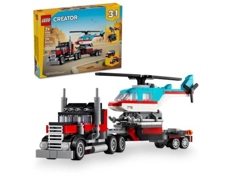 Klocki konstrukcyjne Lego Creator Ciężarówka z platformą i helikopterem (31146) Klocki konstrukcyjne Lego Creator Ciężarówka z platformą i helikopterem (31146)