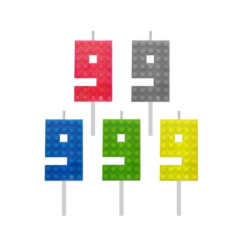 Świeczka urodzinowa Godan klocki numer 9 (7C-SUK9) Świeczka urodzinowa Godan klocki numer 9 (7C-SUK9)