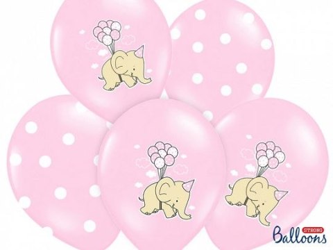 Balon gumowy Partydeco 30cm, Słonik, Pastel Pink Mix (1 op. / 6 szt.) różowy jasny 300mm (SB14P-256-000-6) Balon gumowy Partydeco 30cm, Słonik, Pastel Pink Mix (1 op. / 6 szt.) różowy jasny 300mm (SB14P-256-000-6)