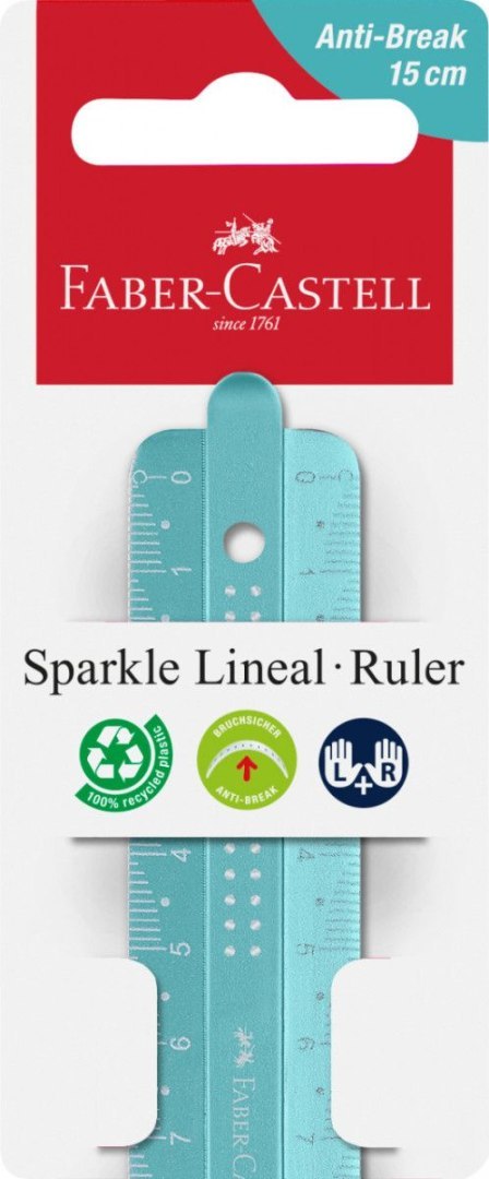 Linijka plastikowa Faber Castell Sparkle odporna na złamania 15cm (172015 FC) Linijka plastikowa Faber Castell Sparkle odporna na złamania 15cm (172015 FC)