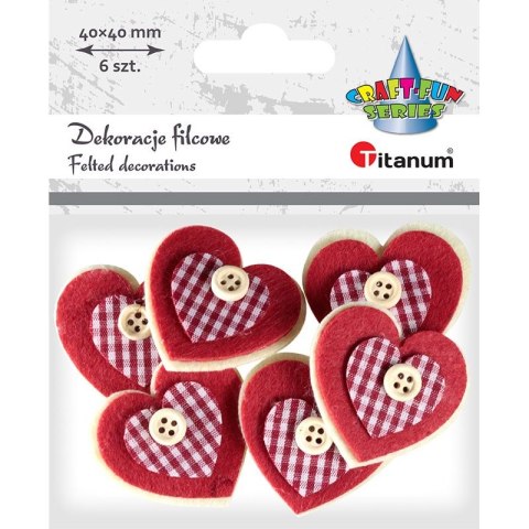 Ozdoba filcowa Titanum Craft-Fun Series serca 3D (EA415) Ozdoba filcowa Titanum Craft-Fun Series serca 3D (EA415)