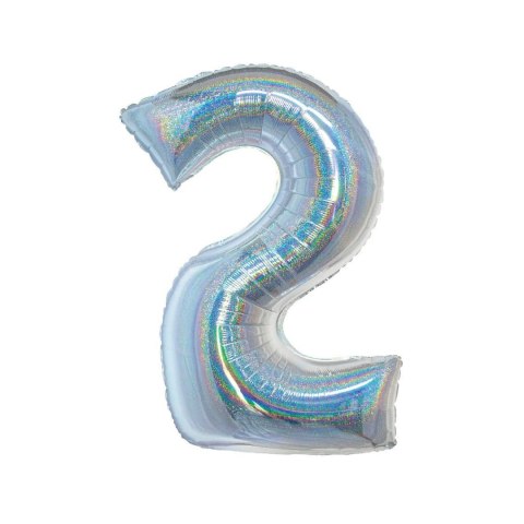 Balon foliowy Godan Beauty&Charm Cyfra 2 holograficzna 76cm (CH-BHS2) Balon foliowy Godan Beauty&Charm Cyfra 2 holograficzna 76cm (CH-BHS2)