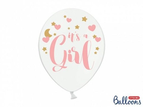 Balon gumowy Partydeco gumowy z nadrukiem Its a Girl różowo-złoty 30 cm/6 sztuk pastelowy 6 szt biały 300mm (SB14P-233-008-6) Balon gumowy Partydeco gumowy z nadrukiem Its a Girl różowo-złoty 30 cm/6 sztuk pastelowy 6 szt biały 300mm (SB14P-233-008-6)