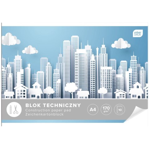 Blok techniczny Interdruk A4 biały 170g 10k (BLT) Blok techniczny Interdruk A4 biały 170g 10k (BLT)