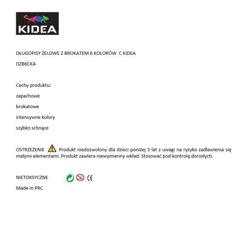 Długopis żelowy Kidea KIDART mix (DZB6CKA) Długopis żelowy Kidea KIDART mix (DZB6CKA)