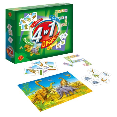 Gra logiczna Alexander DINOZAURY 4 w 1 Domino (5906018005561) Gra logiczna Alexander DINOZAURY 4 w 1 Domino (5906018005561)