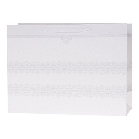 Torba prezentowa Rozette torebka lux brok Biała horyzont MaxMax [mm:] 550x400x 200 (5907354051083)