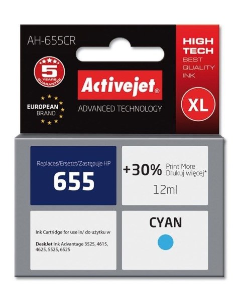 Tusz (cartridge) alternatywny Activejet HP 655 CZ110AE niebieski (EXPACJAHP0215) Tusz (cartridge) alternatywny Activejet HP 655 CZ110AE niebieski (EXPACJAHP0215)